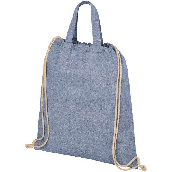 Obrázky: Modrá taška/ruksak z recykl. bavlny , 210g, Obrázok 10