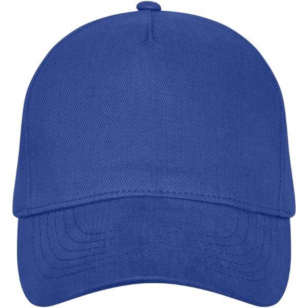 Obrázky: Stredne modrá 5panelová čiapka s kovovou prackou, Obrázok 3