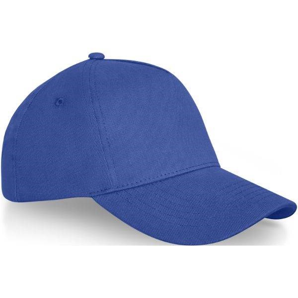 Obrázky: Stredne modrá 5panelová čiapka s kovovou prackou, Obrázok 5