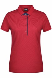 Obrázky: Dámske Polo STRIPE J&N 240 červené/ nám.modré M