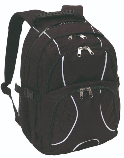 Obrázky: Bohato vybavený ruksak s mnohými vreckami, čierny