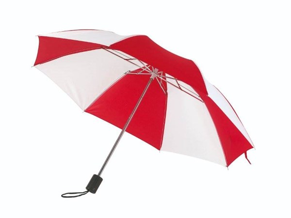Obrázky: Dvojdielny skladací dáždnik, bielo-červený