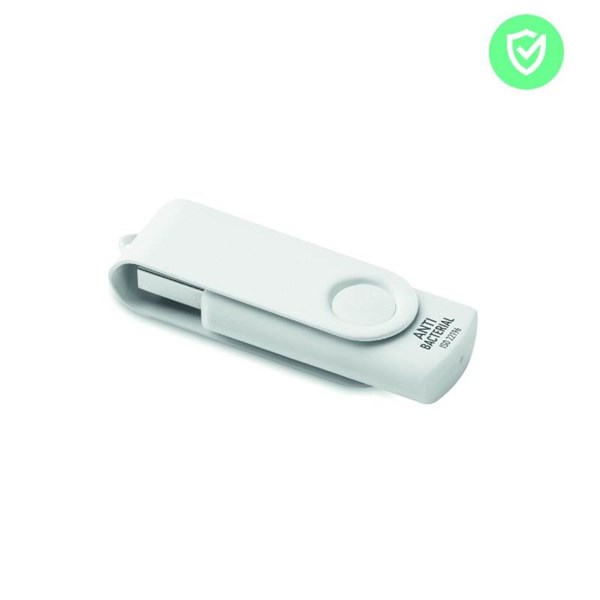 Obrázky: Antibakteriálna USB pamäť Twister 16 GB, biela, Obrázok 1