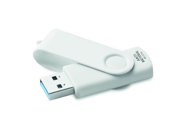 Obrázky: Antibakteriálna USB pamäť Twister 16 GB, biela, Obrázok 2