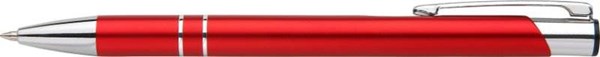 Obrázky: Matné hliníkové guličkové pero LARA, červené, Obrázok 1
