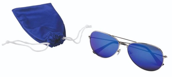 Obrázky: Kovové slnečné okuliare s UV400 v PE vrecku, modré