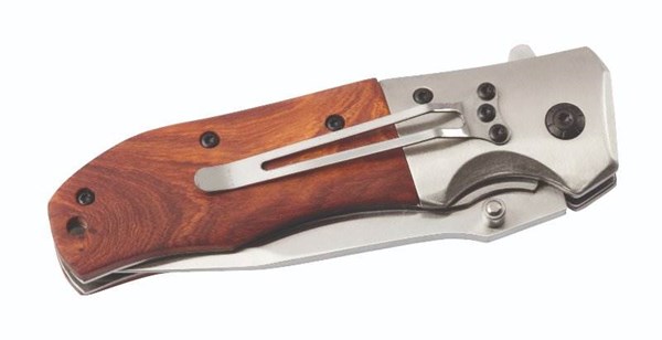 Obrázky: Lovecký nôž s poistkou a klipom na opasok,drev.box, Obrázok 2