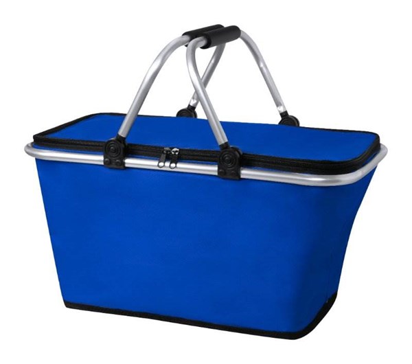 Obrázky: Skladací nákupný alebo piknik.termo košík, modrý, Obrázok 1