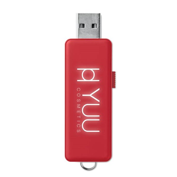 Obrázky: Červený USB flash disk 8 GB s podsvieteným logom, Obrázok 4