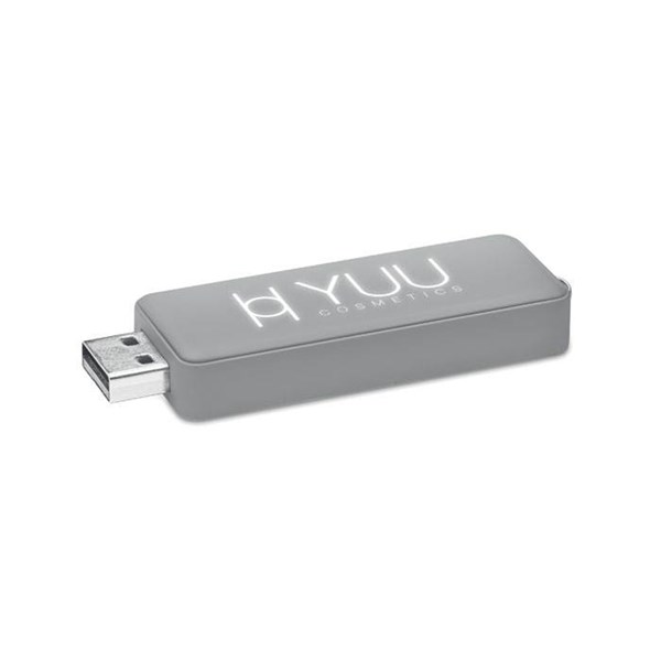 Obrázky: Šedý USB flash disk 8 GB s podsvieteným logom, Obrázok 1