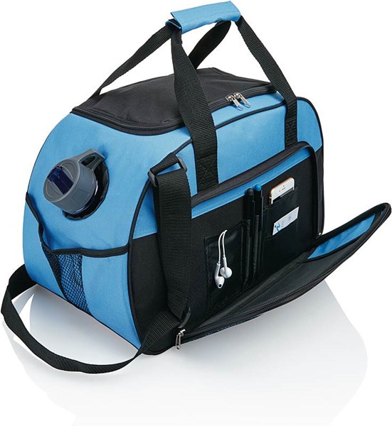 Obrázky: Ľahká športová tašky s otvorom na fľašu, modrá, Obrázok 3