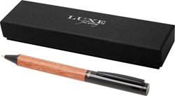 Obrázky: Drevené guličkové pero s čiernymi doplnkami LUXE