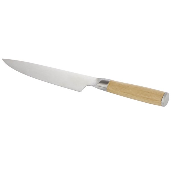 Obrázky: Nerezový kuchársky nôž s bambusovou rukoväťou