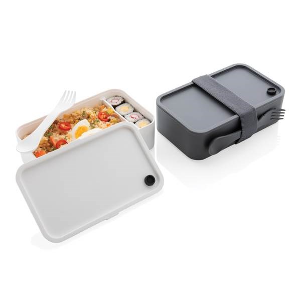 Obrázky: Biela plastová krabička na jedlo s vidličkou 1,2 L, Obrázok 9