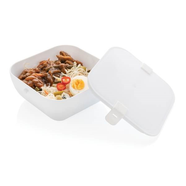 Obrázky: Biela hranatá plastová krabička na jedlo 2,4 L, Obrázok 2