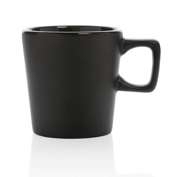 Obrázky: Moderný čierny keramický hrnček na kávu 300ml, Obrázok 2