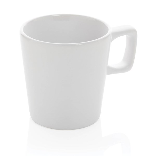 Obrázky: Moderný biely keramický hrnček na kávu 300ml, Obrázok 1