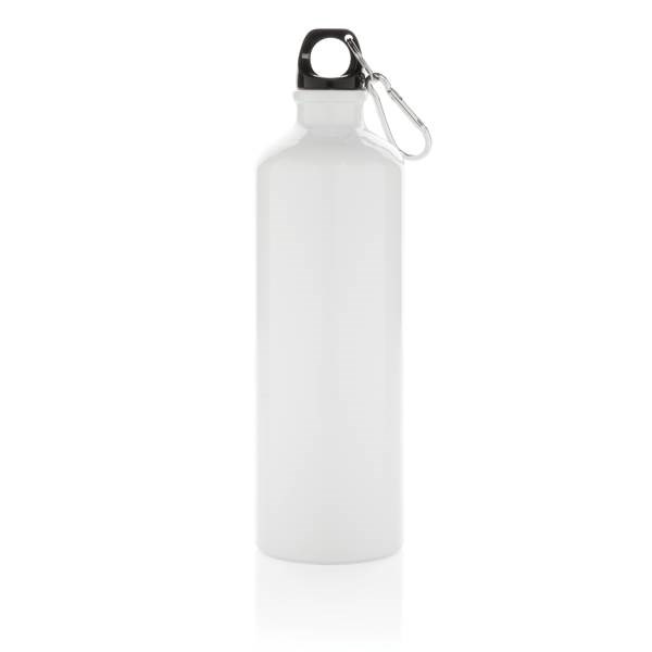 Obrázky: Hliníková športová fľaša s karabínou XL - biela, Obrázok 2