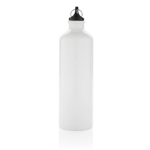 Obrázky: Hliníková športová fľaša s karabínou XL - biela, Obrázok 3
