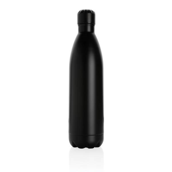 Obrázky: Jednofarebná čierna nerezová termo fľaša 1l, Obrázok 2