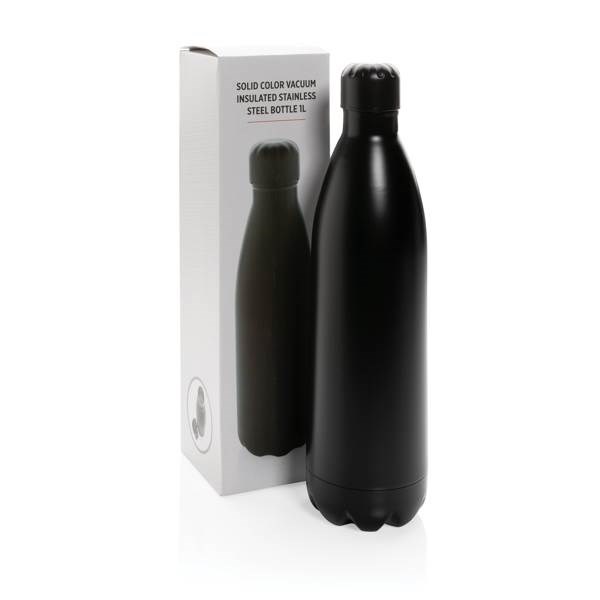 Obrázky: Jednofarebná čierna nerezová termo fľaša 1l, Obrázok 9