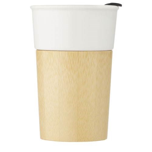 Obrázky: Biely porcelánový hrnček 320 ml s bambusom, Obrázok 6