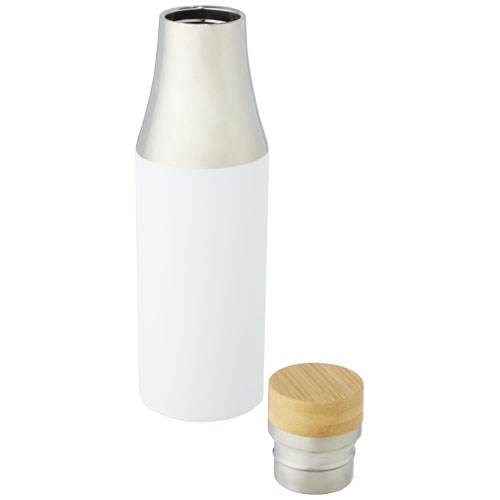 Obrázky: Nerezová termoska 540 ml s bambus. viečkom, biela, Obrázok 2