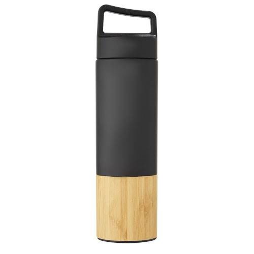 Obrázky: Nerezová termoska 540 ml s bambusom, čierna, Obrázok 6