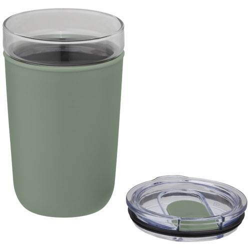 Obrázky: Sklenený hrnček 420 ml s plast. obalom zelený, Obrázok 2