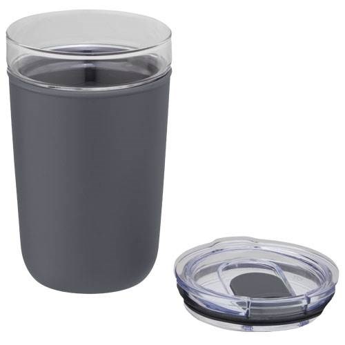 Obrázky: Sklenený hrnček 420 ml s plastovým obalom šedý, Obrázok 2