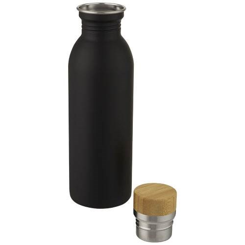Obrázky: Športová fľaša z nerezovej ocele 650 ml, čierna, Obrázok 2