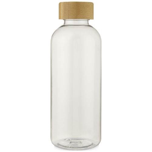 Obrázky: Transparent. fľaša z recykl. PET a bambusu 650 ml, Obrázok 3