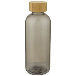 Obrázky: Šedá transp. fľaša z recykl. PET a bambusu 650 ml