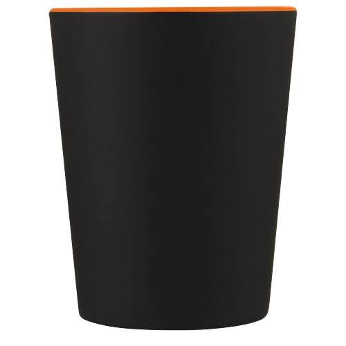 Obrázky: Čierny keramický hrnček 360 ml s oranžovým vnútrom, Obrázok 6