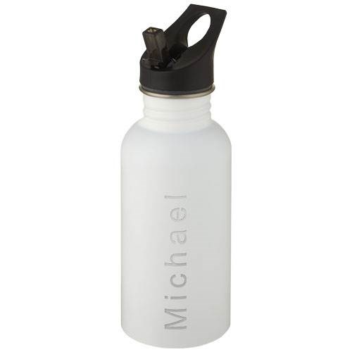 Obrázky: Matná športová fľaša z nerez. ocele 5000 ml biela, Obrázok 3