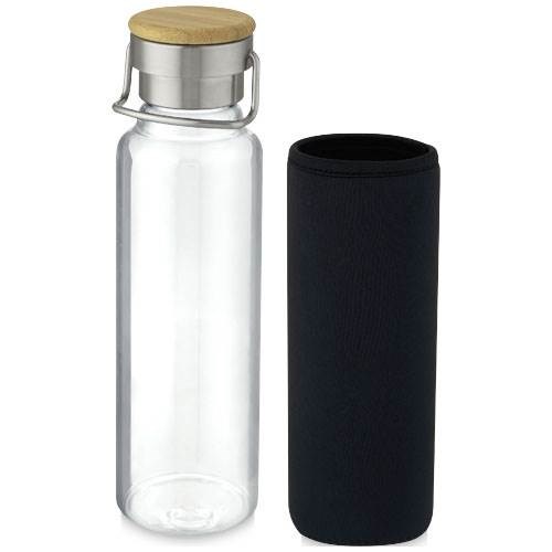 Obrázky: Sklenená fľaša 660 ml s neoprén.obalom, čierna, Obrázok 2