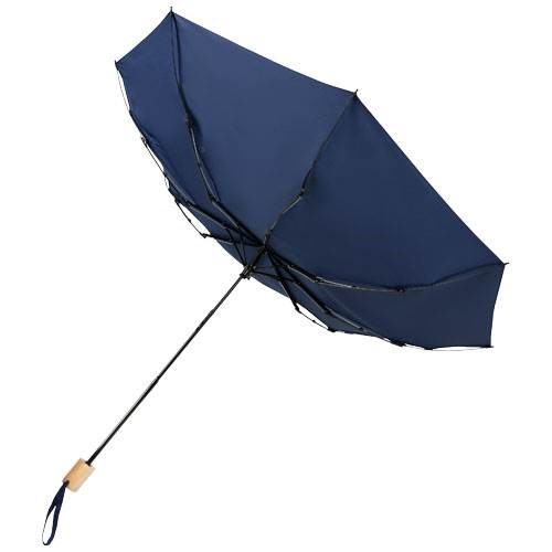 Obrázky: Skladací  vetru odolný dáždnik z RPET,námor.modrý, Obrázok 4