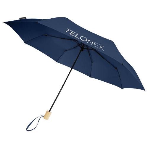 Obrázky: Skladací  vetru odolný dáždnik z RPET,námor.modrý, Obrázok 7