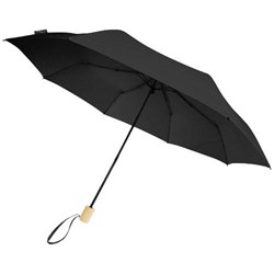 Obrázky: Skladací vetru odolný dáždnik z recykl. PET,čierny