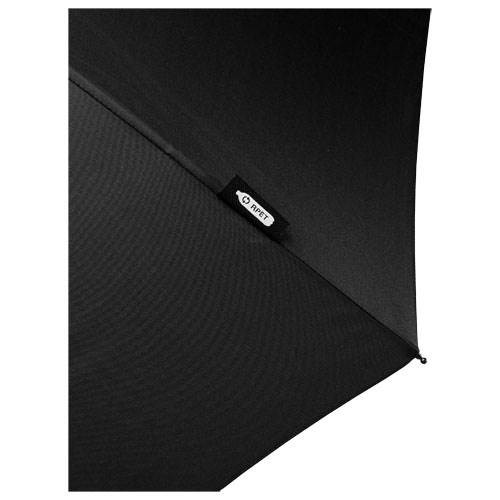 Obrázky: Skladací vetru odolný dáždnik z recykl. PET,čierny, Obrázok 3