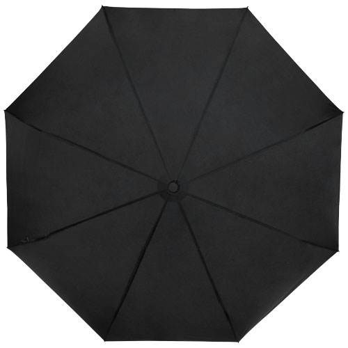 Obrázky: Skladací vetru odolný dáždnik z recykl. PET,čierny, Obrázok 6