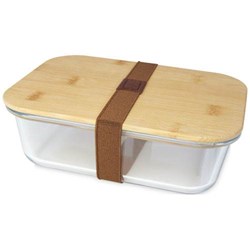 Obrázky: Sklenená obedová krabička s bambusovým viečkom