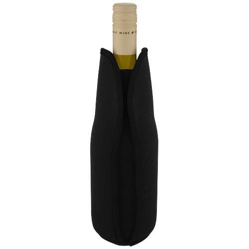 Obrázky: Chladiaci obal na víno z recykl. neoprénu čierny, Obrázok 4