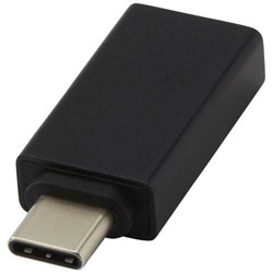 Obrázky: Čierny hliníkový adaptér USB-C na USB-A 3.0