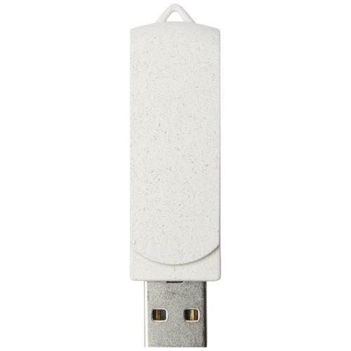 Obrázky: Béžový otočný USB flash disk z pšeničnej slamy 8GB, Obrázok 2