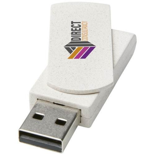 Obrázky: Béžový otočný USB flash disk z pšeničnej slamy 8GB, Obrázok 4