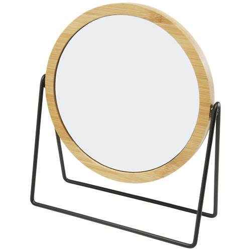 Obrázky: Stolové guľaté zrkadielko v ráme z bambusu