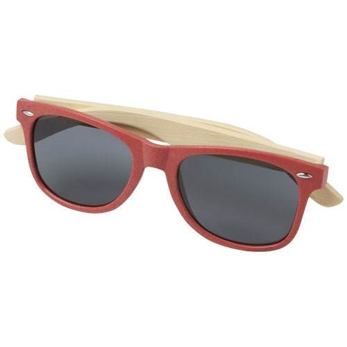 Obrázky: Bambusové slnečné okuliare s červenou obrubou, Obrázok 2