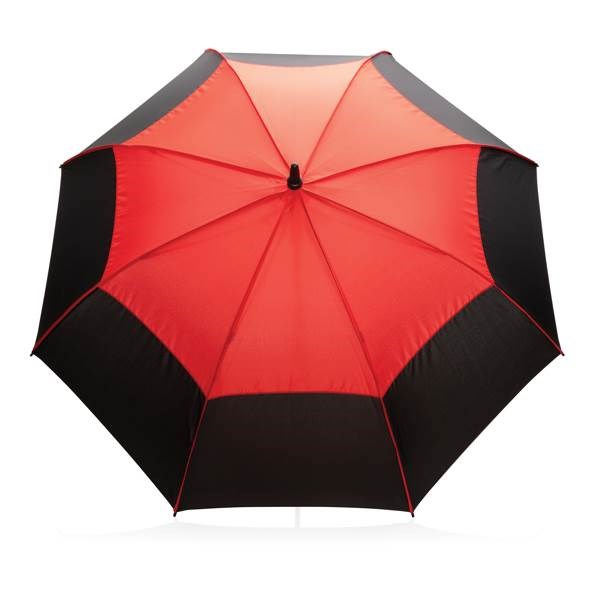 Obrázky: Červený voči vetru odolný auto-open dáždnik Impact, Obrázok 2