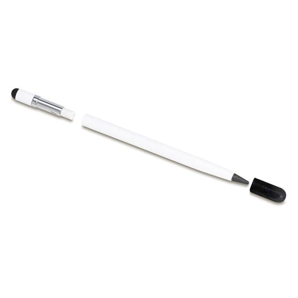 Obrázky: Dlhoveká ceruzka bez tuhy s guma a stylus, biela, Obrázok 1